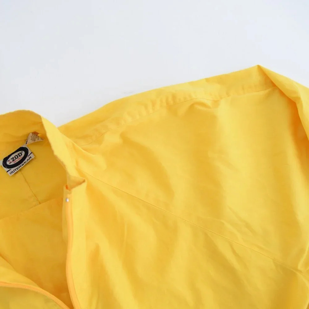Vintage 90s Izod  Outerwear Yellow Three Quarter Zip Windbreaker Pullover M - Picture 9 of 13